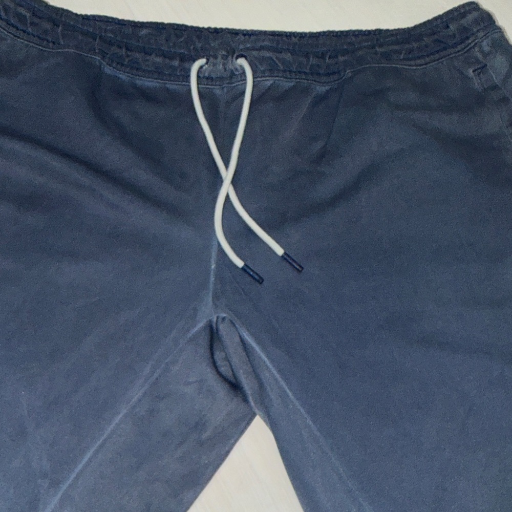 Nike Men's Dark Blue/Gray Joggers with White Drawstring